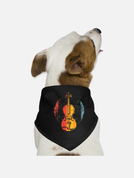 Violon Style BD - Bandana pour chien - noir - Devant