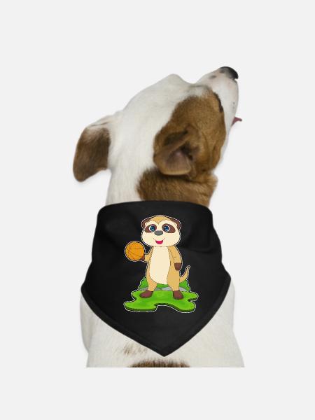 Erdmännchen Basketballspieler Basketball - Hunde-Bandana - Schwarz - Vorne