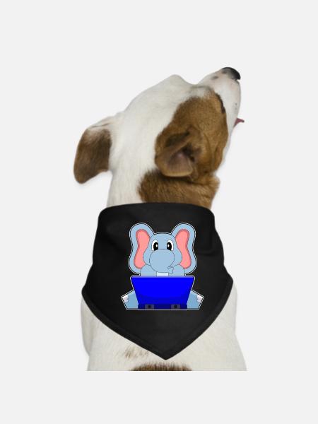 Elephant Laptop - Dog Bandana - black - Front