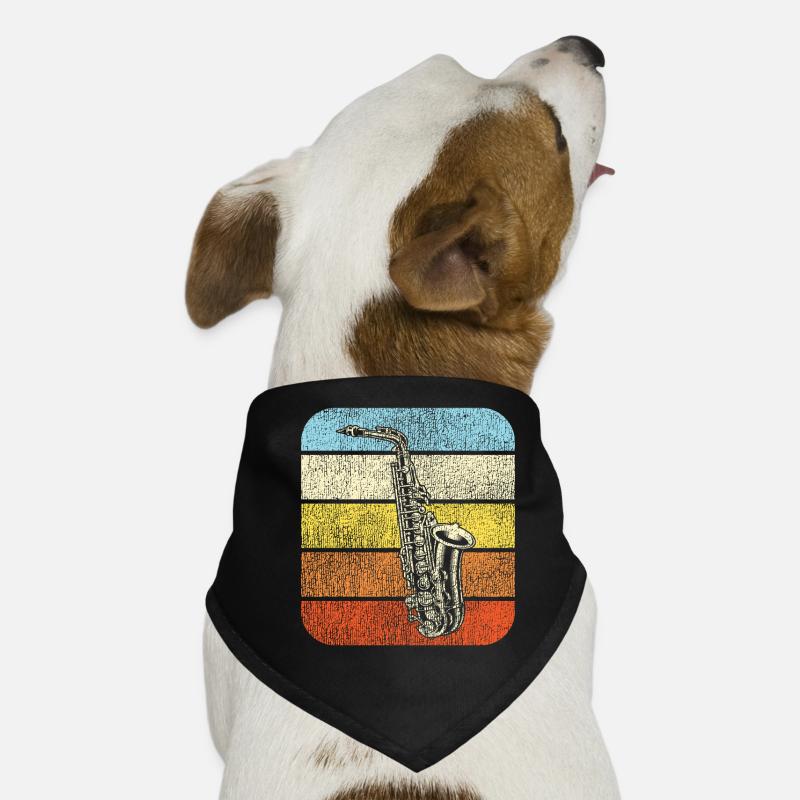 Saxophone Rétro Vintage Bandana pour chien