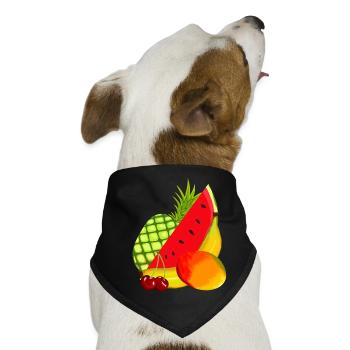 Obst Frucht exotisch Früchte - Hunde-Bandana - Schwarz - Vorne