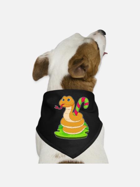 Canne de bonbon serpent - Bandana pour chien - noir - Devant