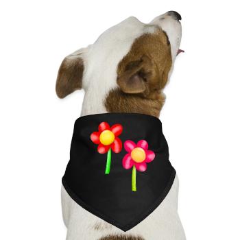 Blumen Blume Frühling - Hunde-Bandana - Schwarz - Vorne