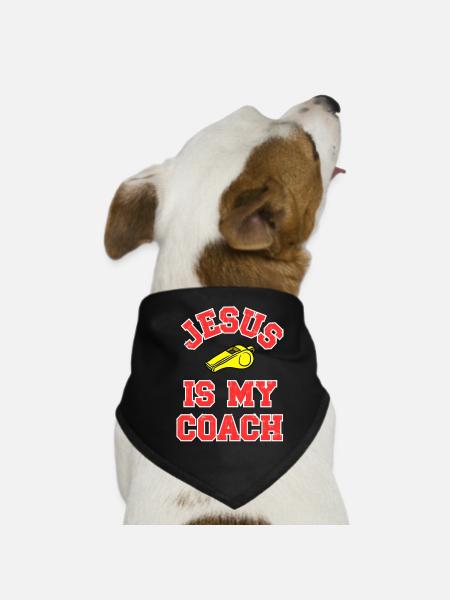 Jesus als Coach Motivationsdesign - Hunde-Bandana - Schwarz - Vorne