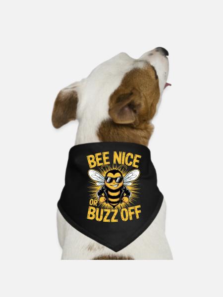 Abeille Apiculteur Abeille Nice Ou Buzz Off Apiculteur - Bandana pour chien - noir - Devant
