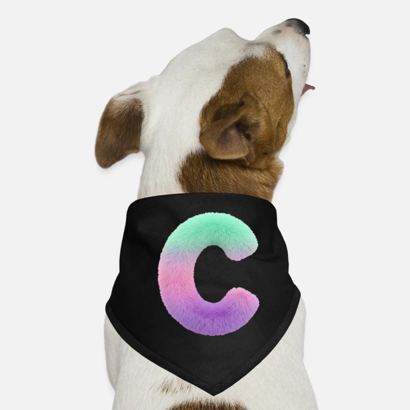 Letter C in fur look and colour gradient Dog Bandana