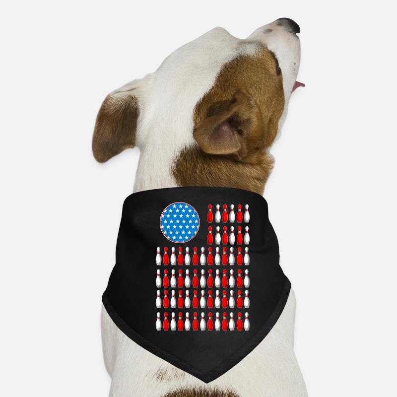 Drapeau des États-Unis patriotique Bowling Pins Pattern Bandana pour chien