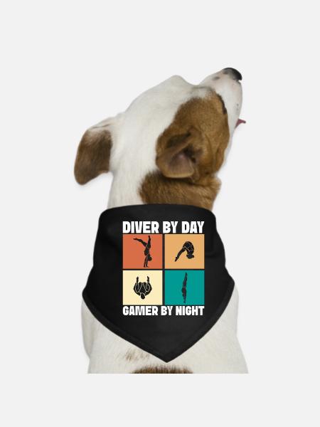 Kunstspringen Turmspringer Sprungbrett - Hunde-Bandana - Schwarz - Vorne