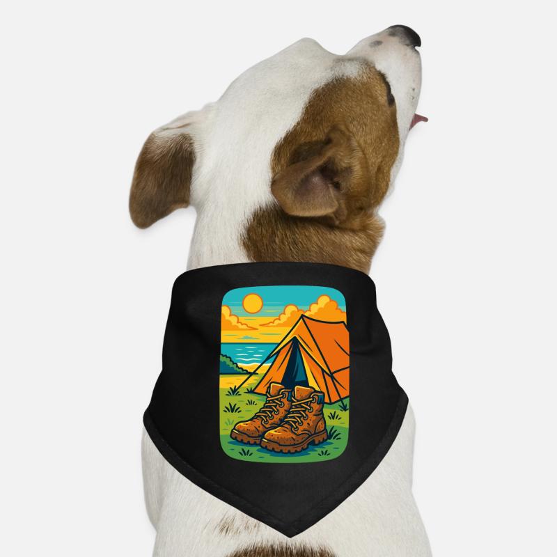 Camping Aventure Bottes Tente Plage Bandana pour chien
