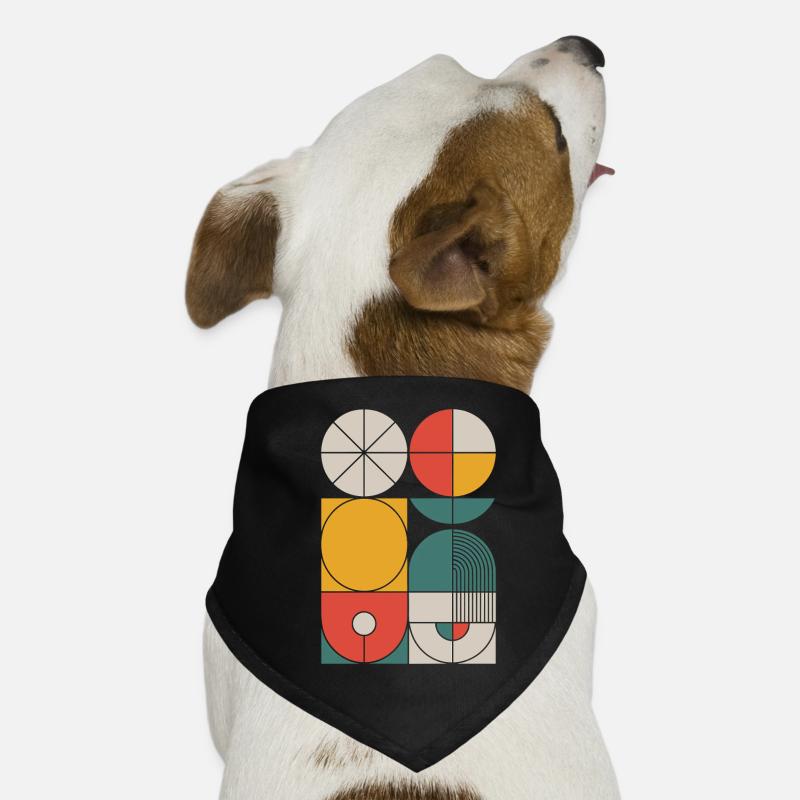 Bauhaus Geometric Shapes Composition Dog Bandana