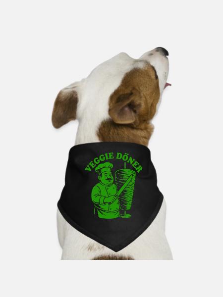 Veggie Döner - Restauration rapide - Kebab végétalien - Bandana pour chien - noir - Devant