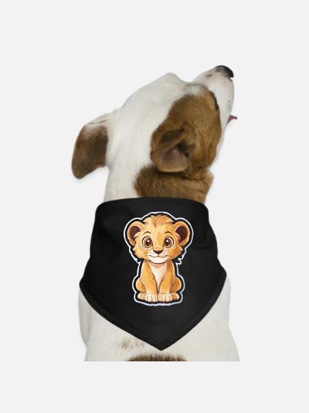Lion - Bandana pour chien - noir - Devant