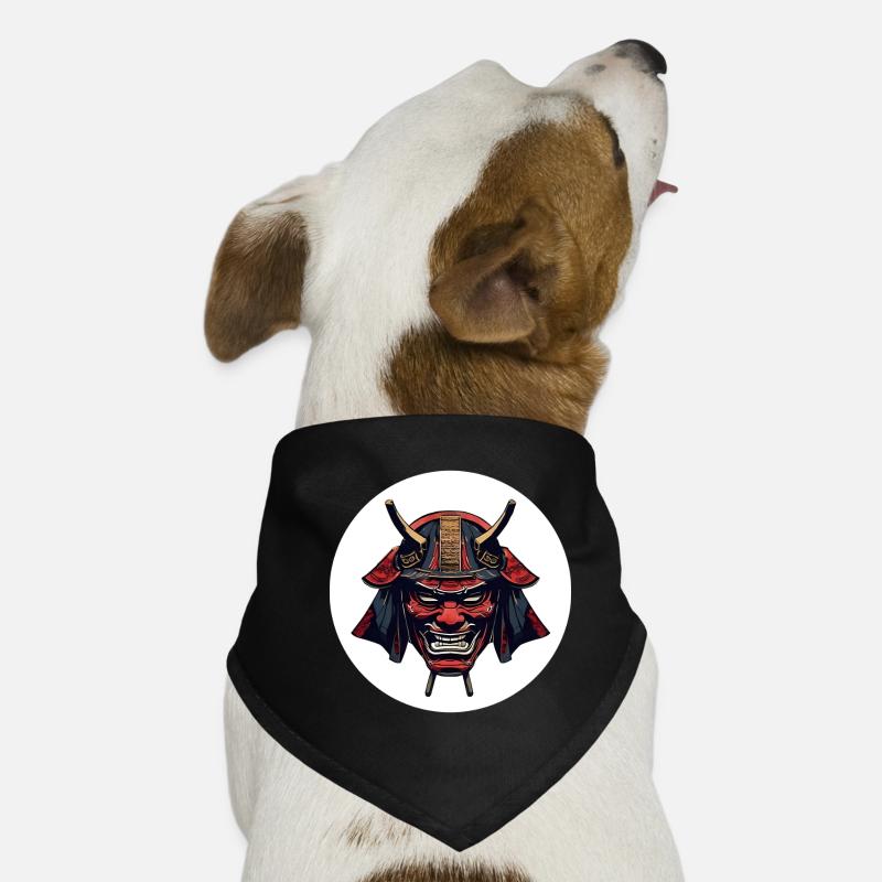 Roter Oni Dämonenhelm Hunde-Bandana