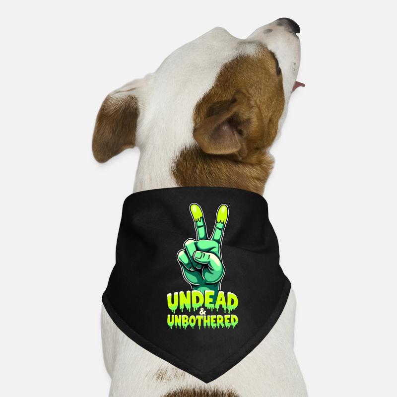 Undead and Unbothered Peace-Zeichen Zombie Hunde-Bandana