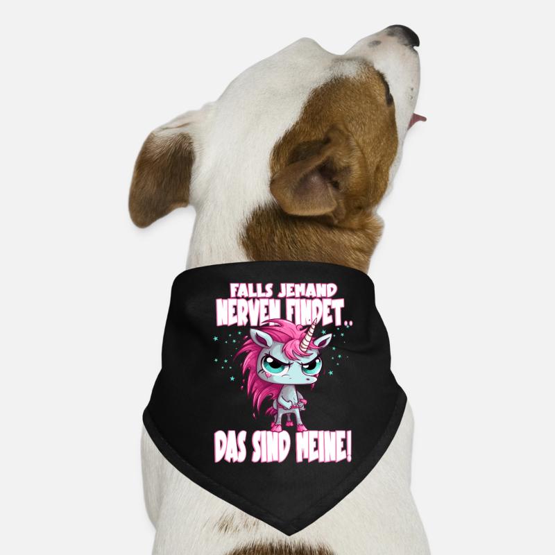 Wütendes Einhorn Pink Spruch Hunde-Bandana
