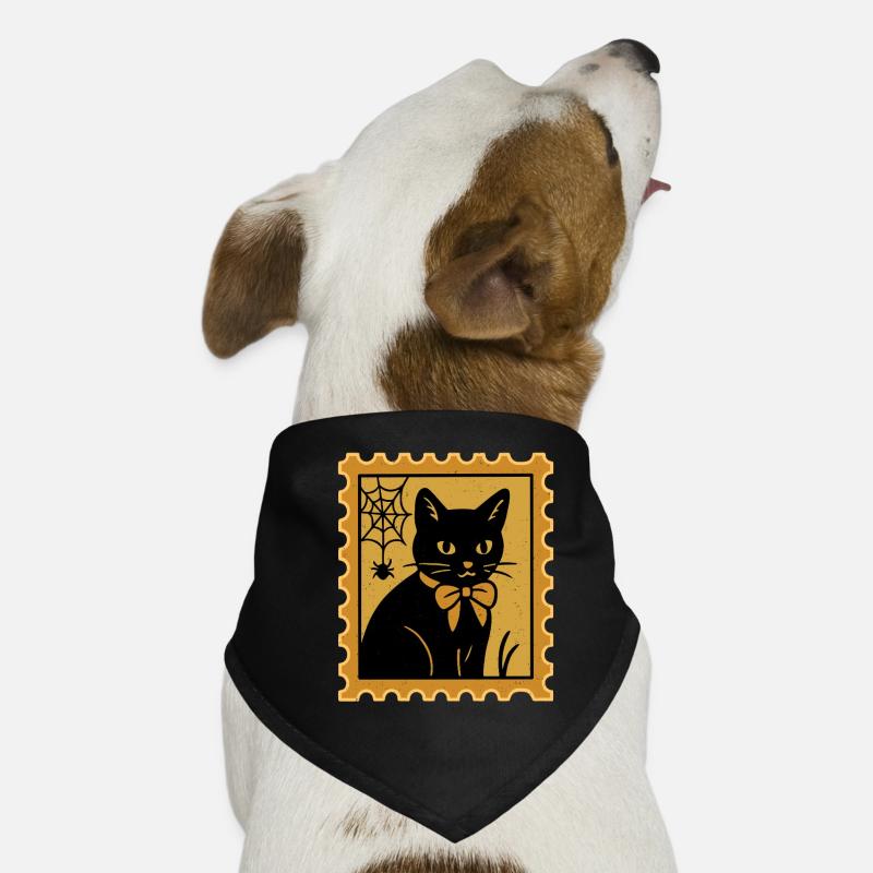 Spooky Golden Cat Bow Tie Halloween Stamp custom  Dog Bandana