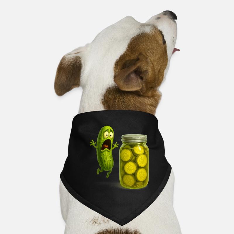 Cornichon Effrayé et Bocal Humoristique Bandana pour chien