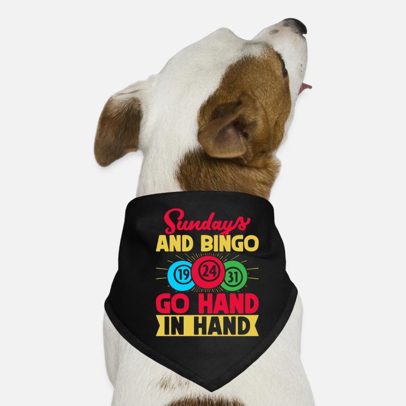 Jeu de bingo Les dimanches et le bingo vont de pair Bingo Bandana pour chien