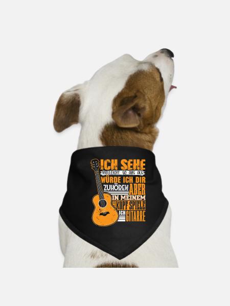 Guitare Guitariste Musicien Guitariste - Bandana pour chien - noir - Devant