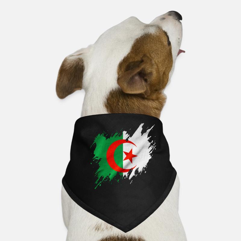 Drapeau de l’Algérie, style déchiré Bandana pour chien