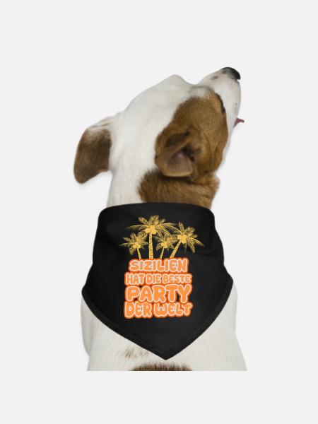Sicily as a holiday - Dog Bandana - black - Front