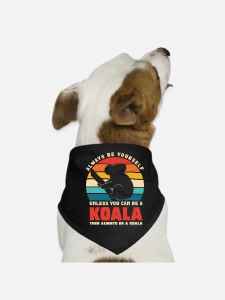 Koala Motto Retro Sunset - Dog Bandana - black - Front