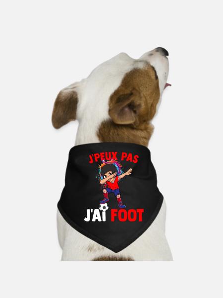 Je Peux Pas J'ai Foot Joueur Football Supporter - Bandana pour chien - noir - Devant