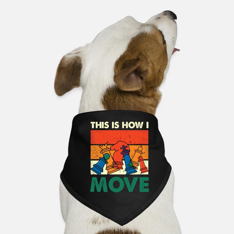 Colorful Chess Pieces Move Dog Bandana