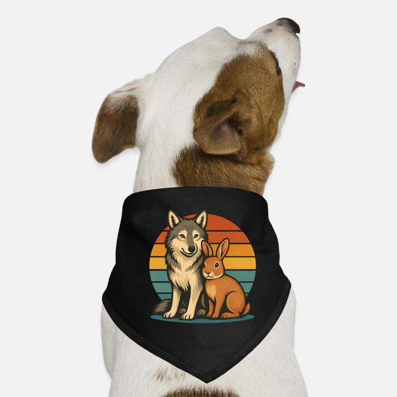 Wolf und Hase Hunde-Bandana