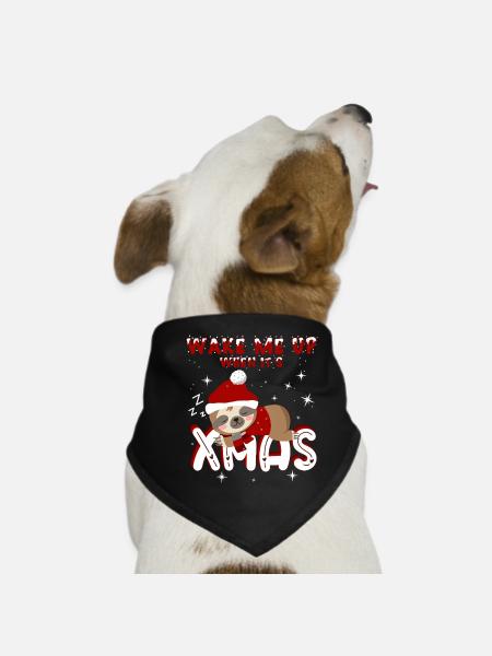 Paresse – Réveille-moi quand c’est Noël - Bandana pour chien - noir - Devant