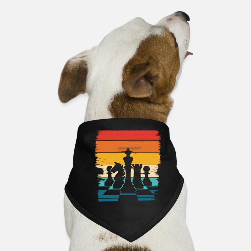 Regenbogen Schachfiguren Silhouette Hunde-Bandana