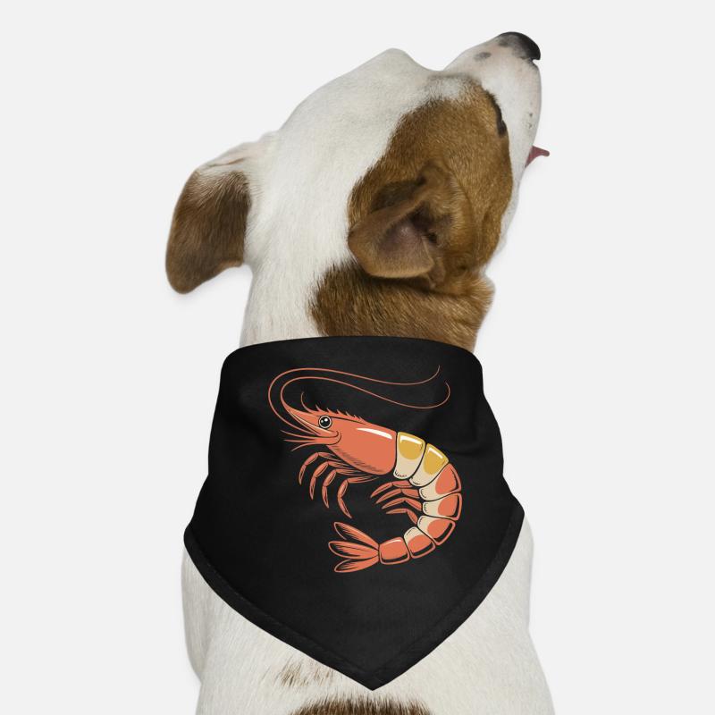 Dessin animé de crevettes rouges Bandana pour chien
