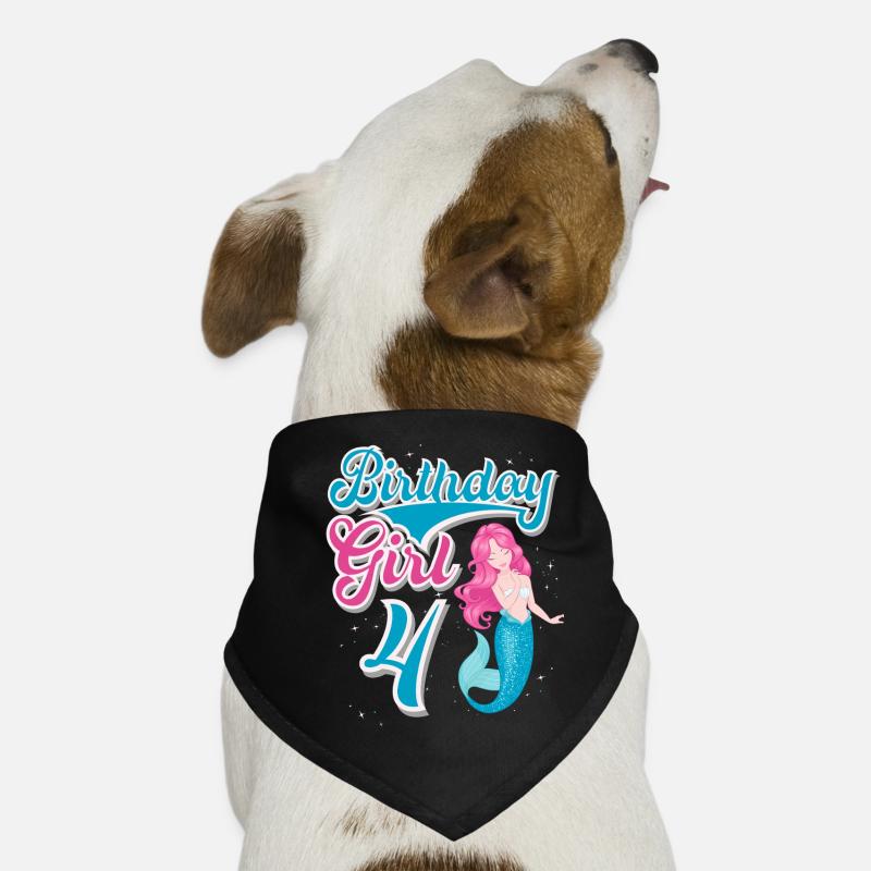 4th Birthday Mermaid Dog Bandana