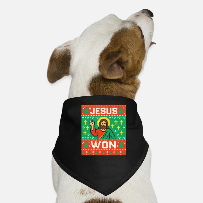 Jésus a gagné un pull de Noël moche, chrétien Bandana pour chien