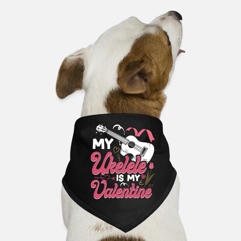 Hawaiian Ukulele Uke Valentines Hunde-Bandana