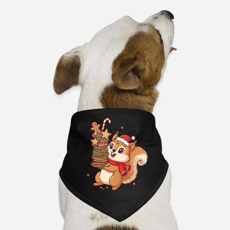 Weihnachts Eichhörnchen mit Keksen Hunde-Bandana