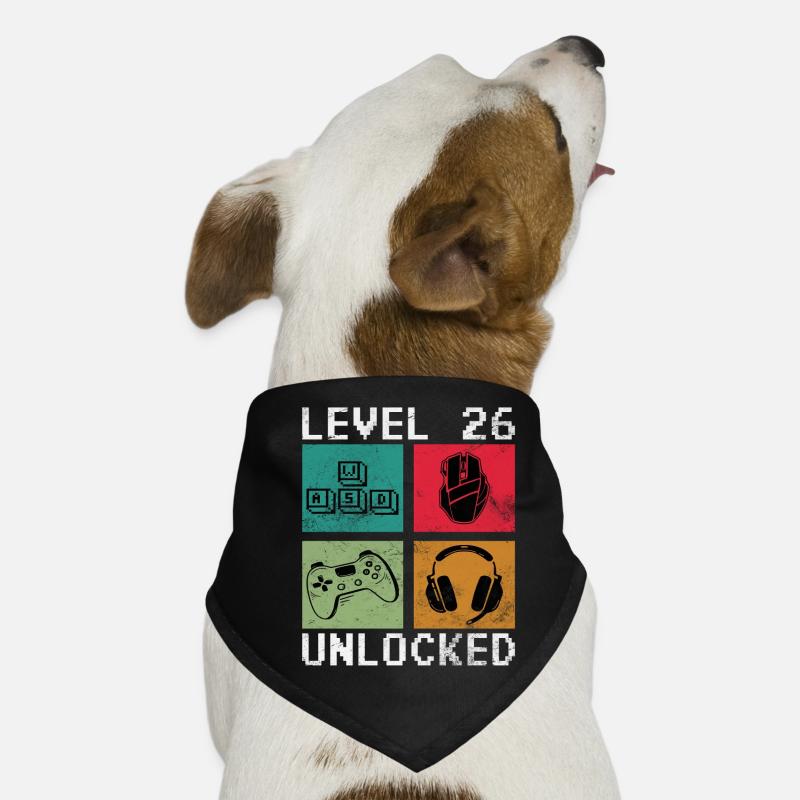 Level 26 Unlocked: Pixel Gaming Blocks Dog Bandana
