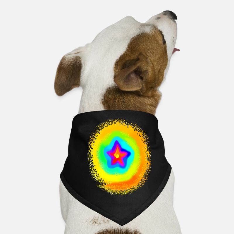 Rainbow Colors Colorful Gradient Star Dog Bandana