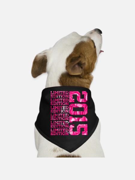 LIMITED EDITION 2015 11 YEARS PINK 11TH BIRTHDAY - Dog Bandana - black - Front