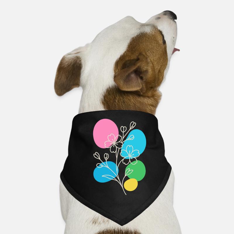 Minimalist Floral Graphic, Boho Summer Dog Bandana
