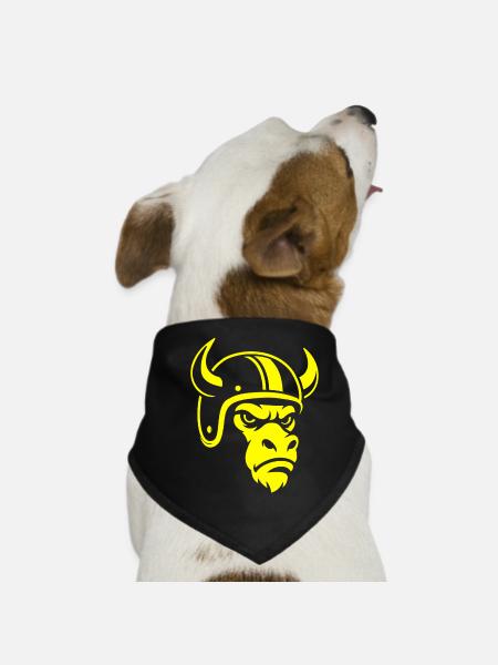 Biker Bull – Racing Spirit & Steel Head - Dog Bandana - black - Front