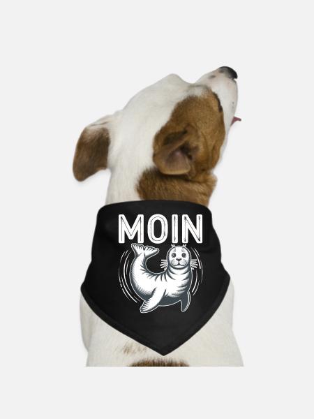 Seal seal Baltic Sea North Sea Moin - Dog Bandana - black - Front