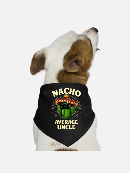 No Average Uncle Nacho Average Uncle - Dog Bandana - black - Front