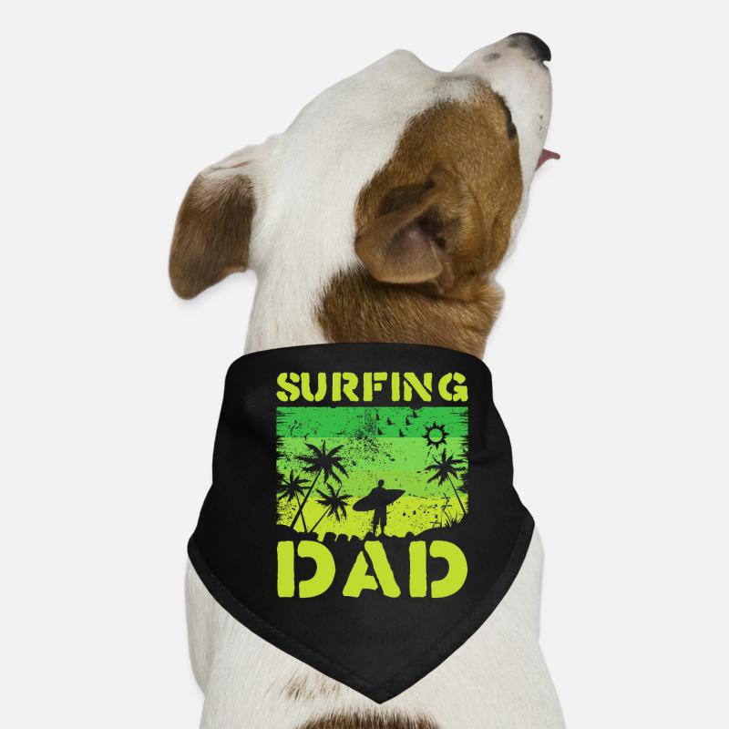 Surfing Dad Rétro Green Bandana pour chien