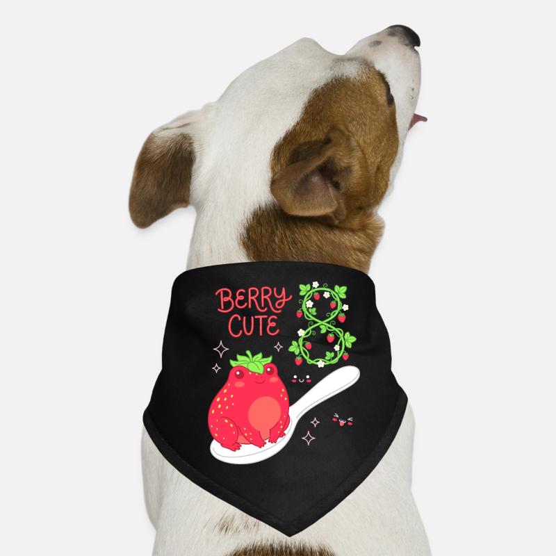 Berry Cute 8th Birthday Strawberry Frog Dog Bandana