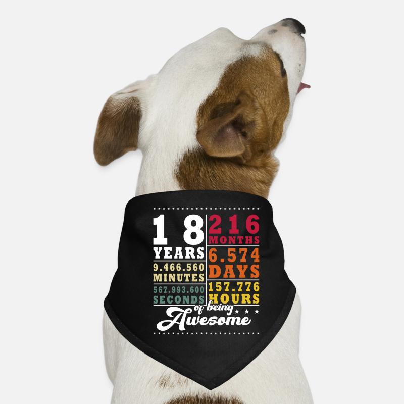 18 ans 216 mois 6574 jours - Bandana pour chien - noir