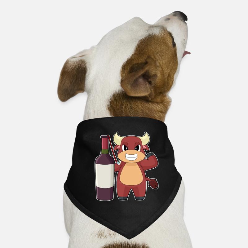 Bouteille de vin rouge Taureau Bandana pour chien