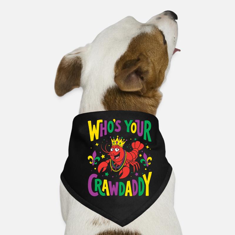 Qui est ton écrevisse, drôle Mardi Gras Bandana pour chien