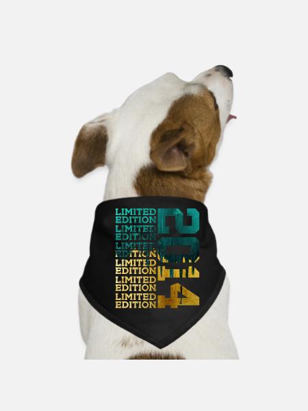 LIMITED EDITION 2014 12 YEARS 12TH BIRTHDAY - Dog Bandana - black - Front