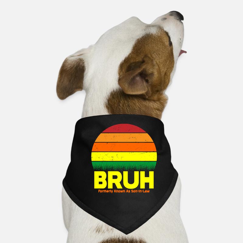 Bruh Retro Sunset Logo Hunde-Bandana